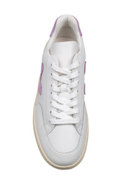 VEJA SNEAKERS V-12 IN PELLE COLORE BIANCO E ORCHIDEA