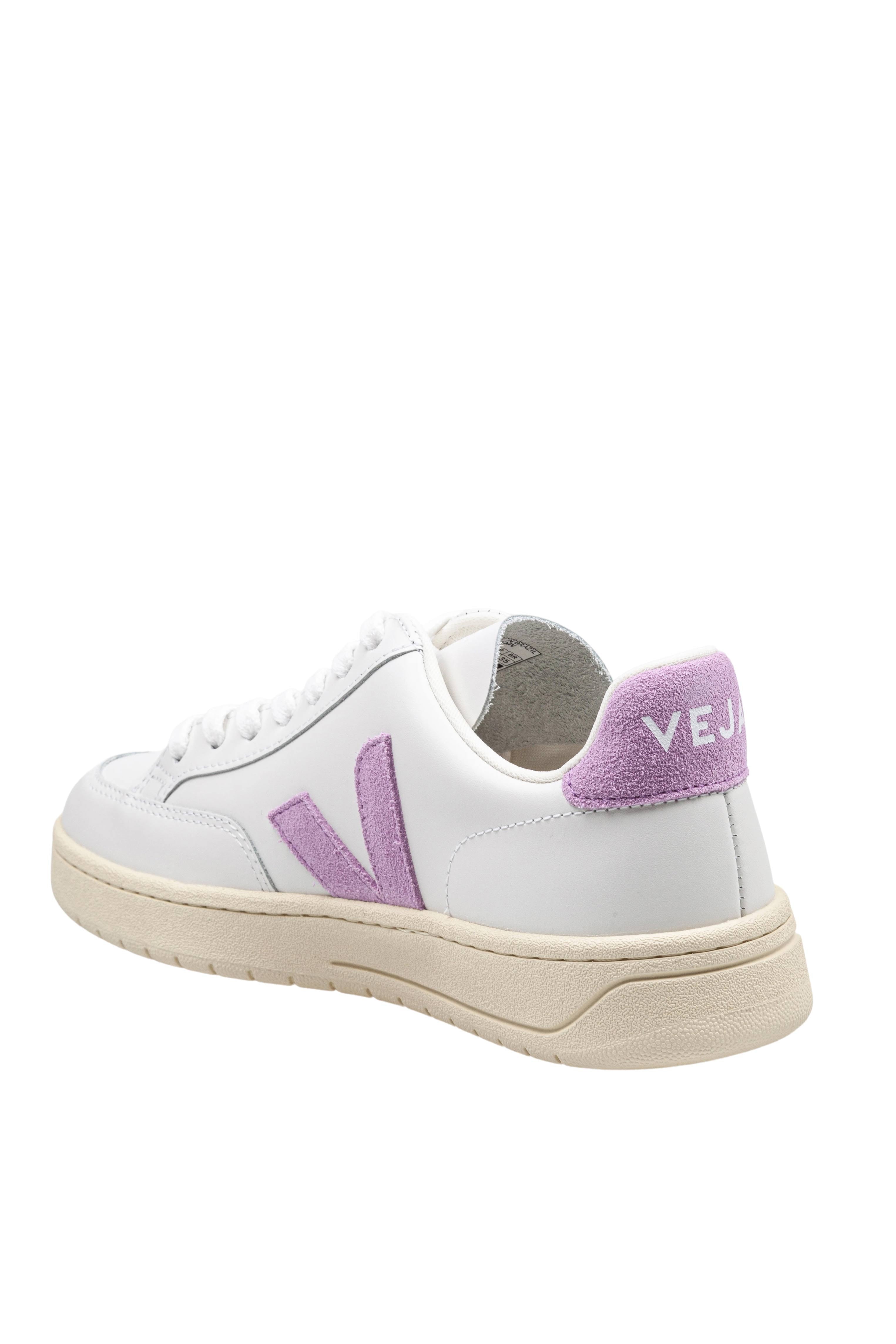 VEJA SNEAKERS V-12 IN PELLE COLORE BIANCO E ORCHIDEA