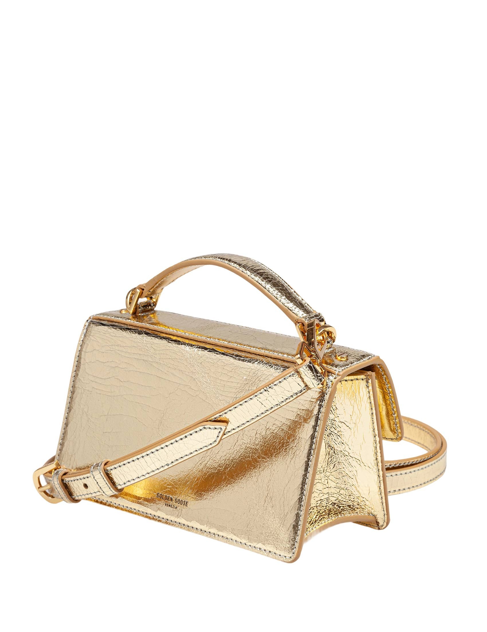 GOLDEN GOOSE BORSA A MANO VENEZIA SMALL IN PELLE COLORE ORO