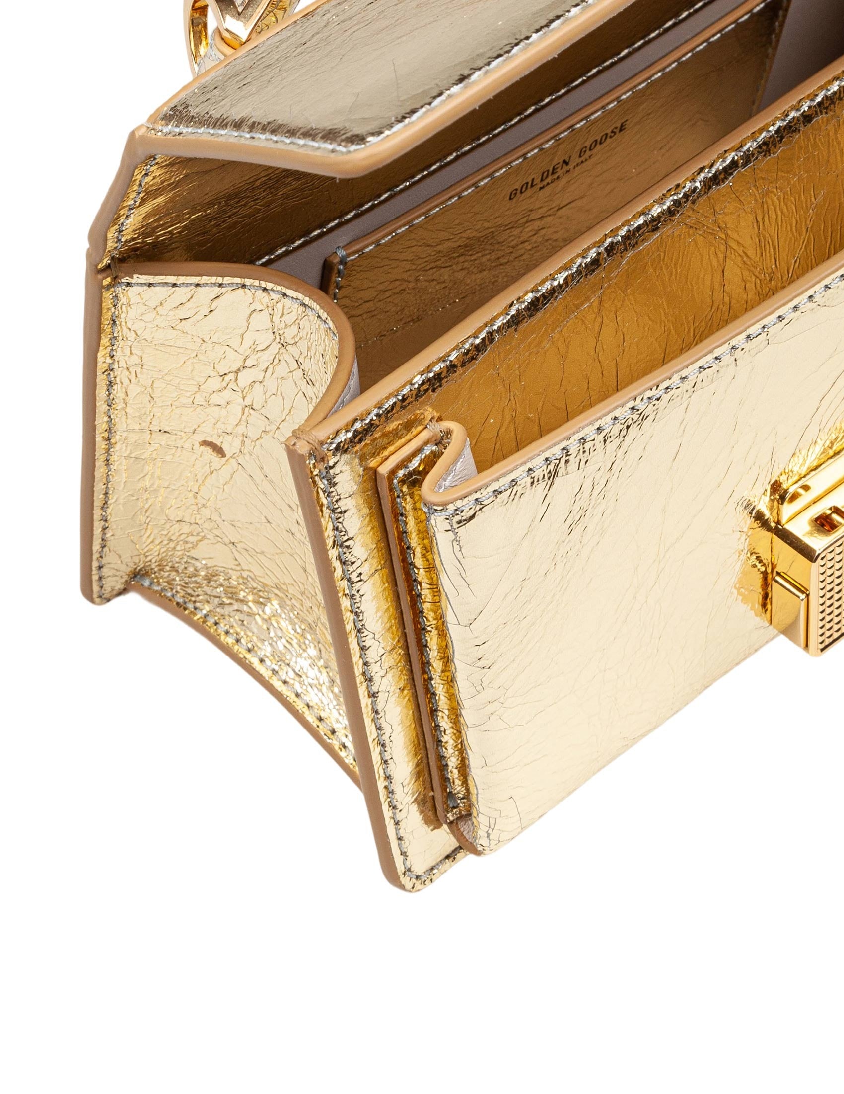 GOLDEN GOOSE BORSA A MANO VENEZIA SMALL IN PELLE COLORE ORO