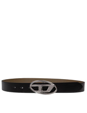 DIESEL 1DR REVERSIBLE LEATHER BELT BLACK AND MUD