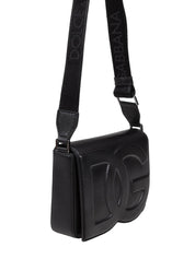 DOLCE & GABBANA BLACK DEER LEATHER SHOULDER BAG