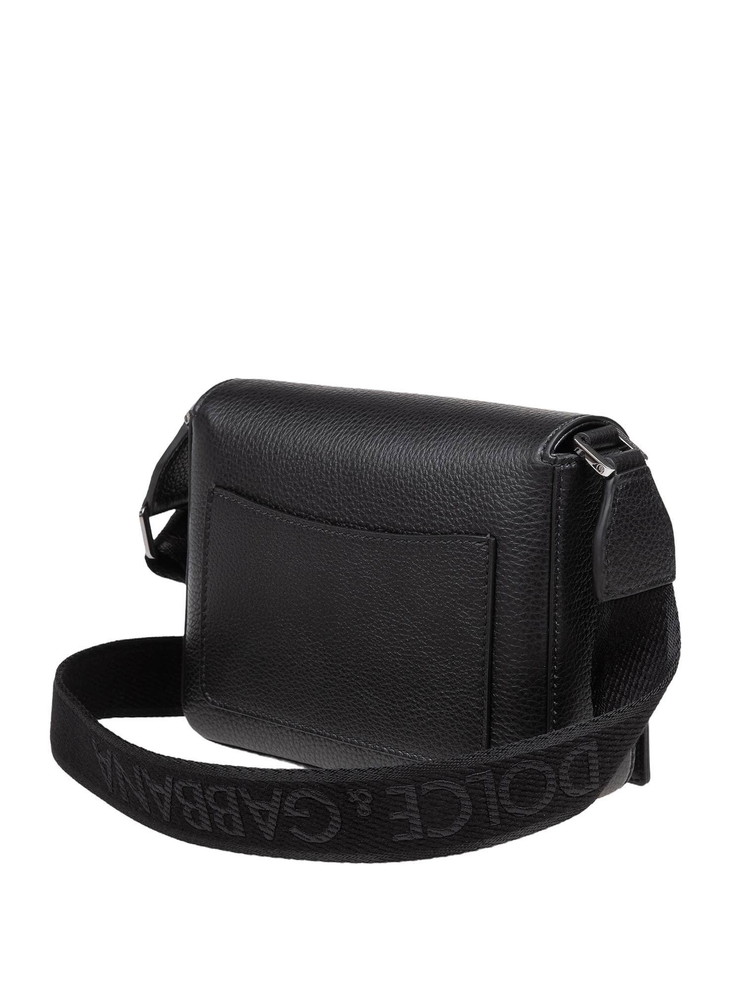 DOLCE & GABBANA BLACK DEER LEATHER SHOULDER BAG