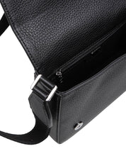 DOLCE & GABBANA BLACK DEER LEATHER SHOULDER BAG