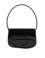 DIESEL 1DR SHOULDER BAG IN BLACK SMOOTH LEATHER