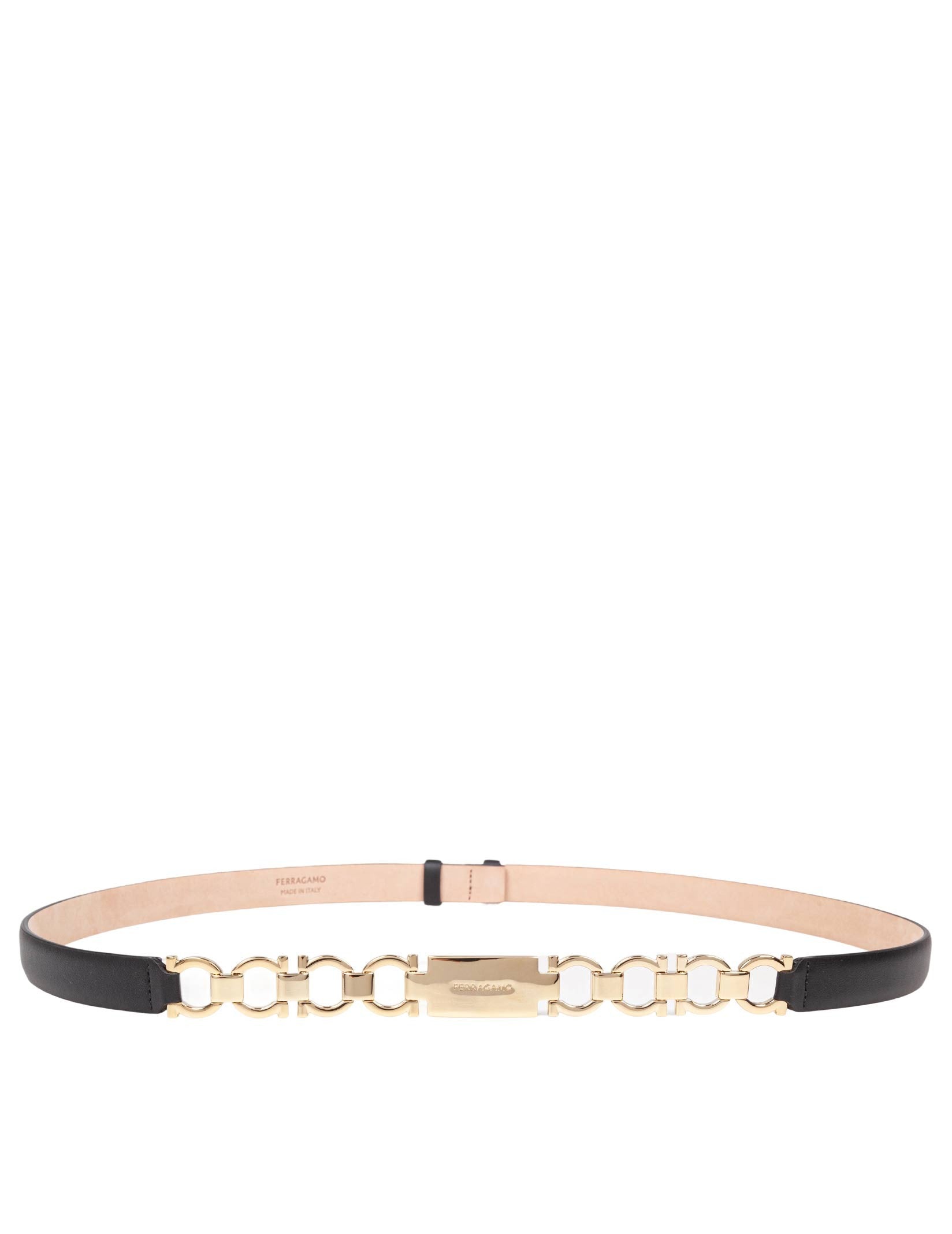 FERRAGAMO BIJOUX BELT IN BLACK LEATHER