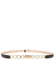FERRAGAMO BIJOUX BELT IN BLACK LEATHER