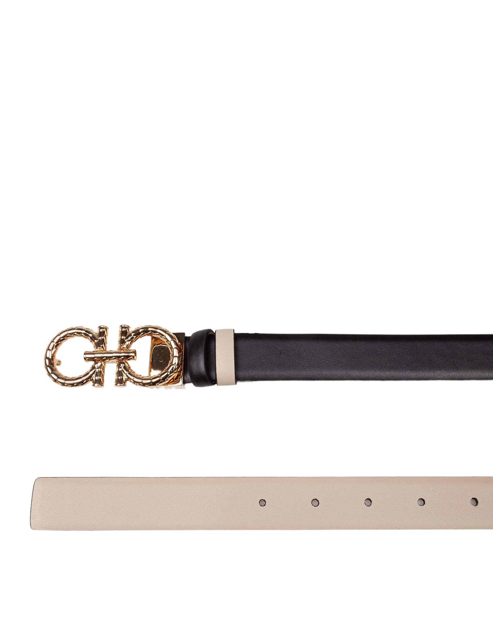 FERRAGAMO REVERSIBLE AND ADJUSTABLE GANCINI BELT IN LEATHER