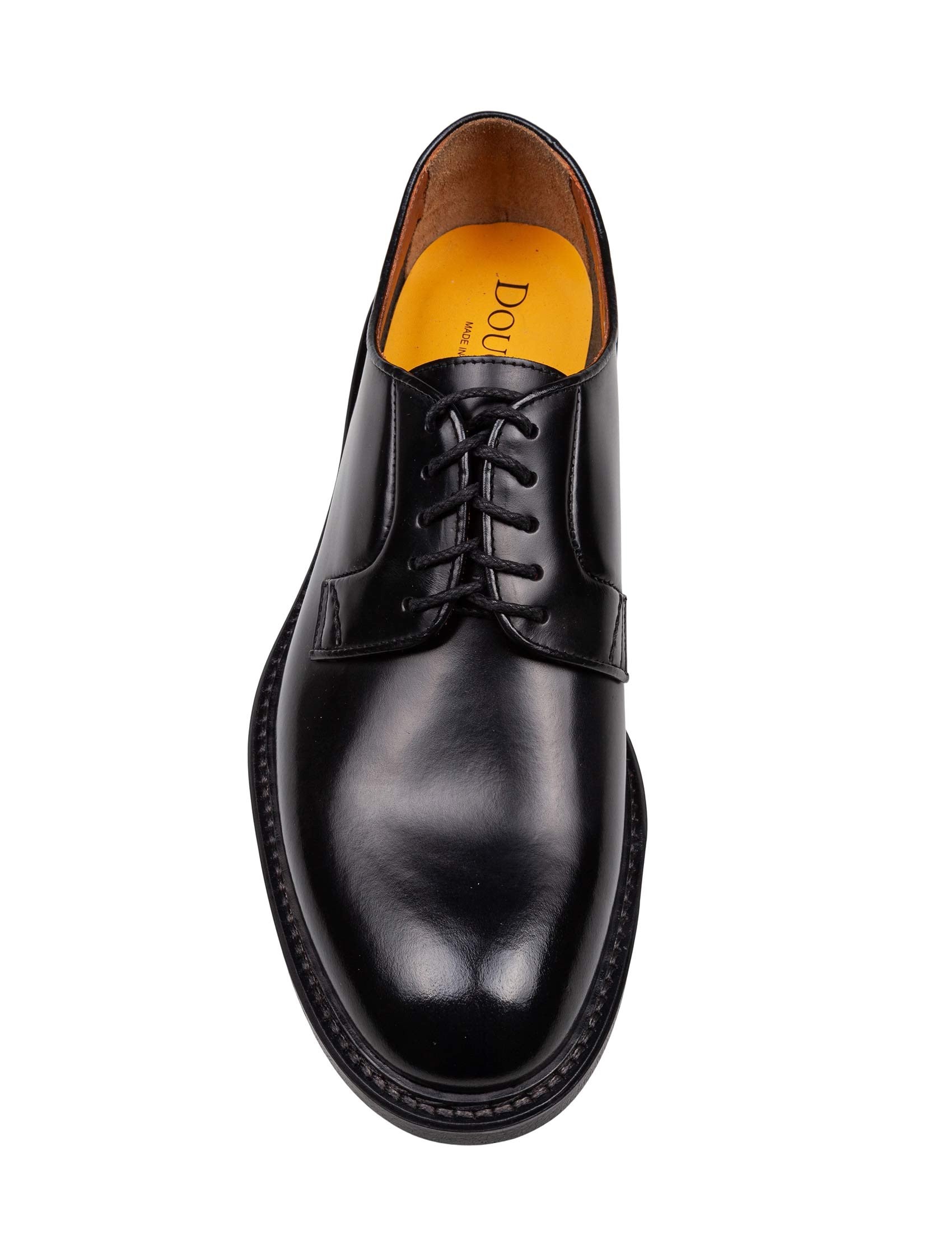 DOUCAL'S DERBY SHOE IN BLACK LEATHER