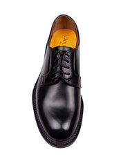 DOUCAL'S DERBY SHOE IN BLACK LEATHER