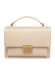 GOLDEN GOOSE BORSA VENEZIA TEJUS I PELLE CON MOTIVO PITONATO COLORE VANIGLIA