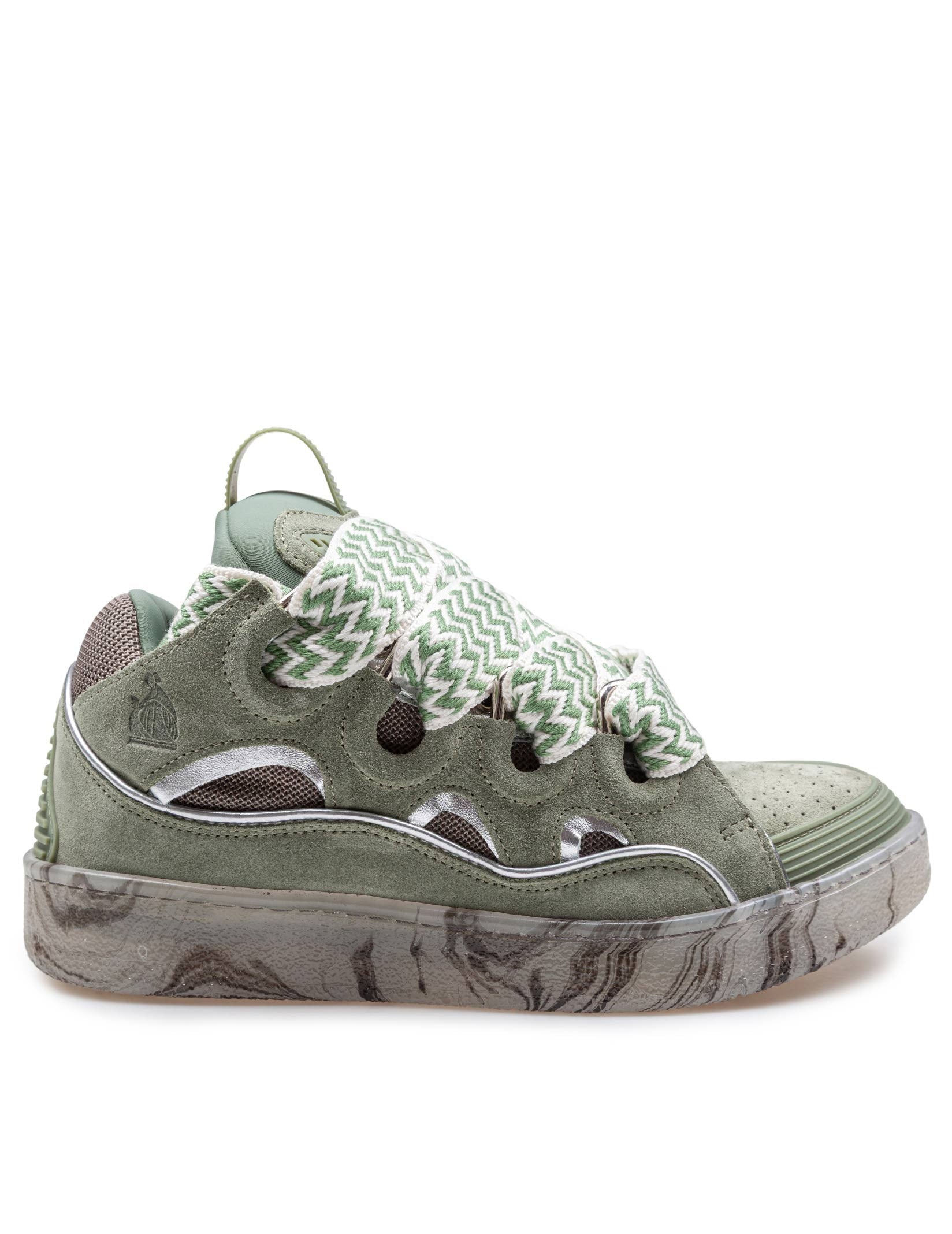 LANVIN SNEAKERS CURB IN PELLE E MESH COLORE VERDE