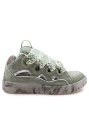 LANVIN SNEAKERS CURB IN PELLE E MESH COLORE VERDE