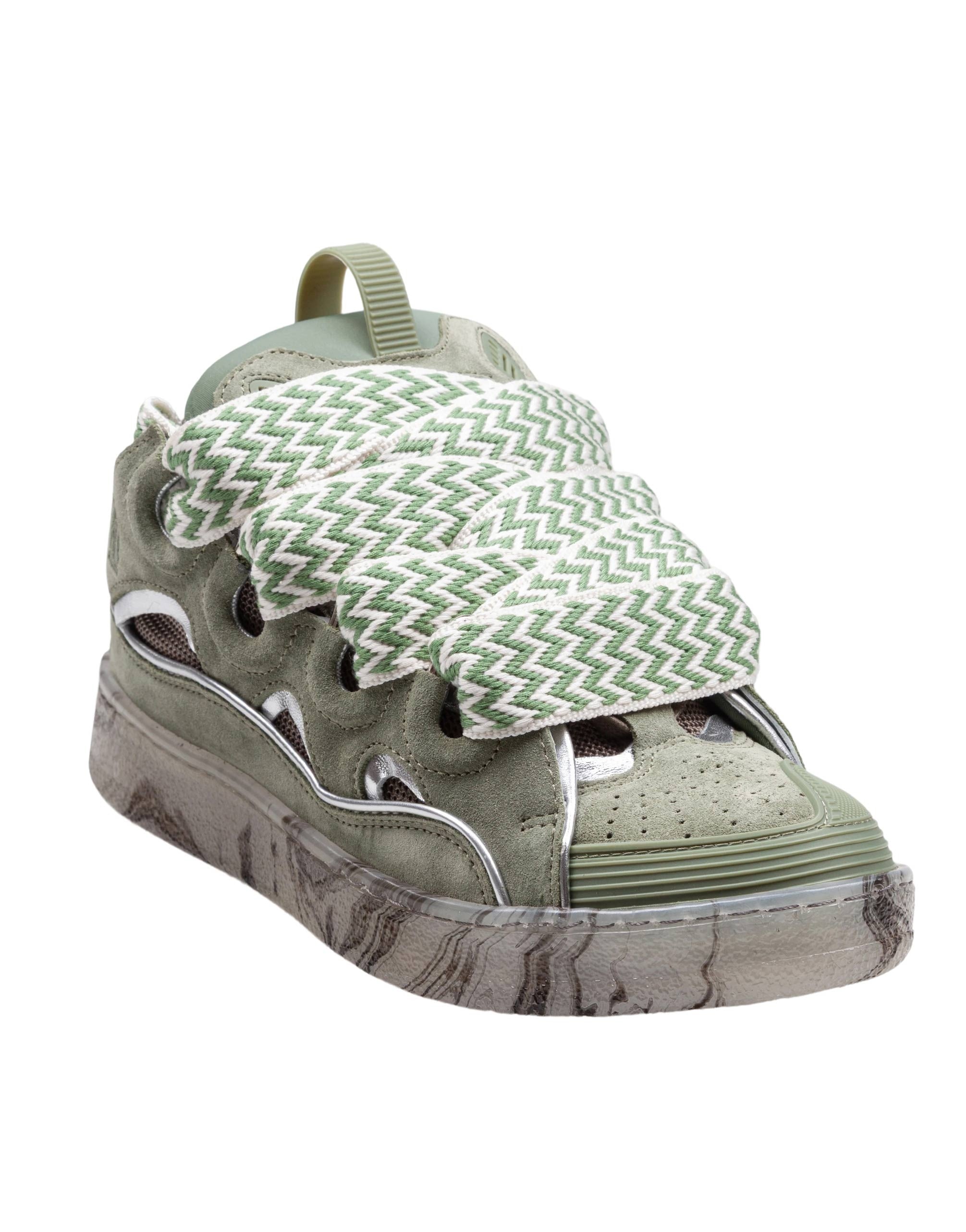 LANVIN SNEAKERS CURB IN PELLE E MESH COLORE VERDE