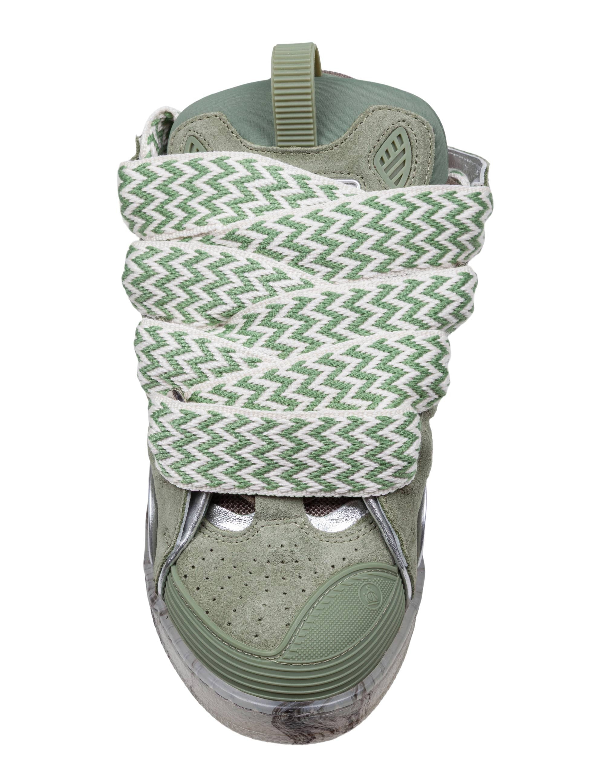 LANVIN SNEAKERS CURB IN PELLE E MESH COLORE VERDE
