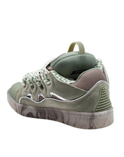 LANVIN SNEAKERS CURB IN PELLE E MESH COLORE VERDE