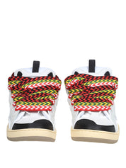 LANVIN CURB SNEAKERS IN PELLE E CAMOSCIO CON LACCI MULTICOLOR