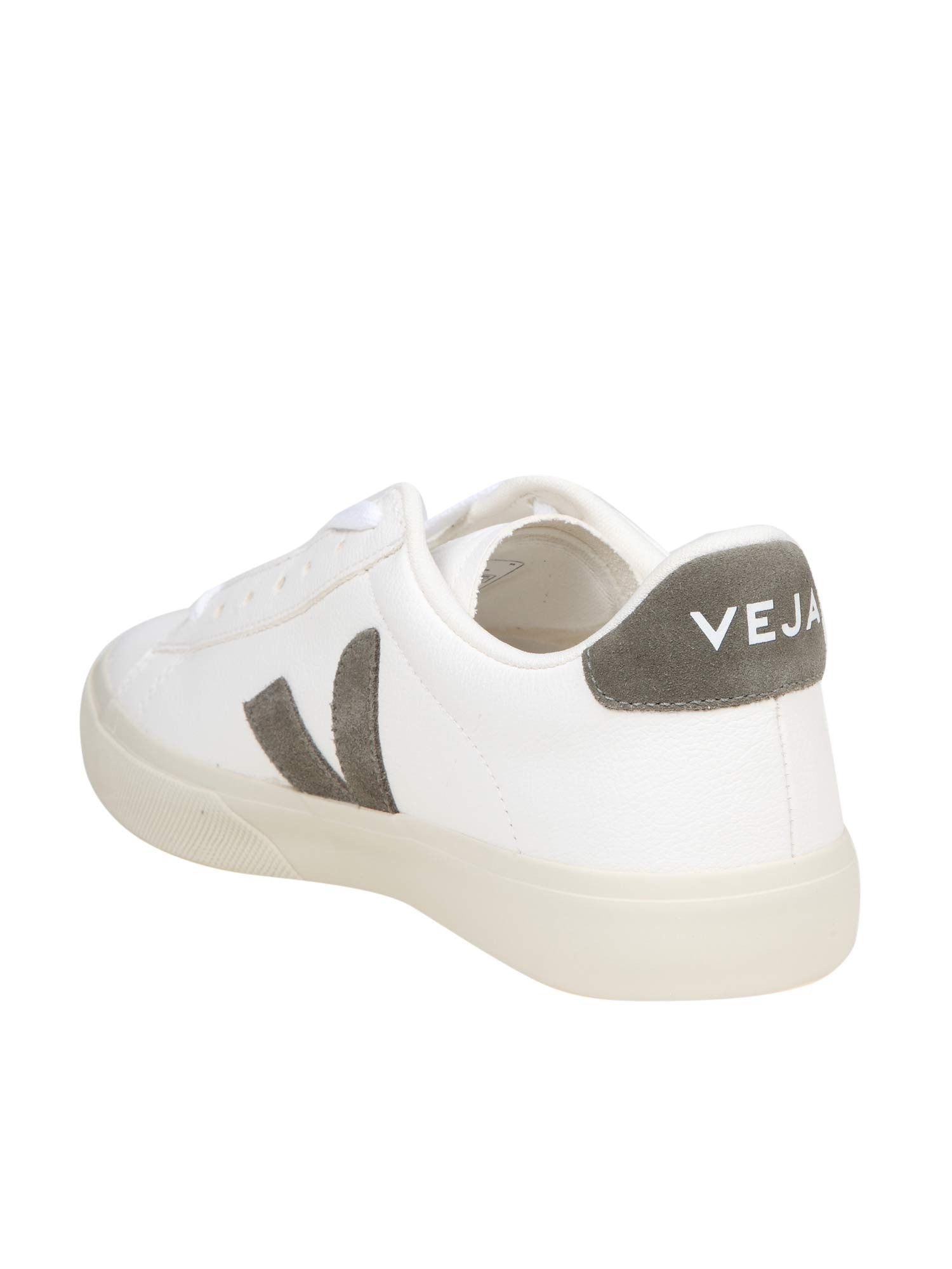 VEJA CAMPO CHROMEFREE IN PELLE COLORE BIANCO/KAKI