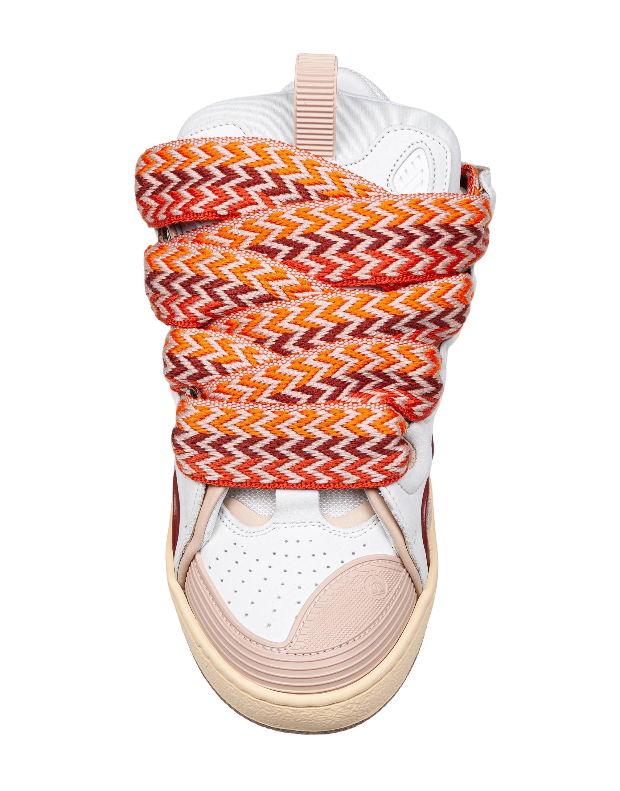 LANVIN SNEAKERS CURB IN PELLE COLORE BIANCO E PESCA