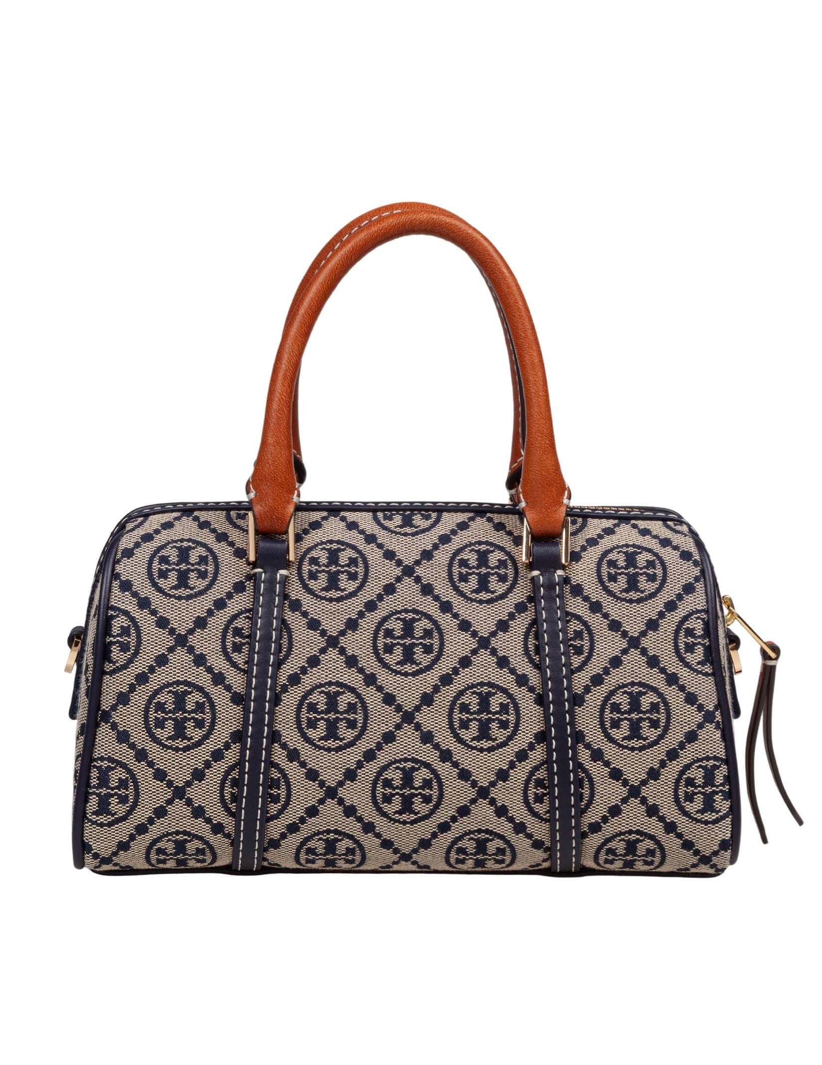 TORY BURCH MONOGRAM BUCKET IN PRINTED COTTON MONOGRAM BLUE