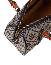 TORY BURCH MONOGRAM BUCKET IN PRINTED COTTON MONOGRAM BLUE