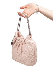 TORY BURCH FLEMING MINI HOBO BAG IN PINK LEATHER