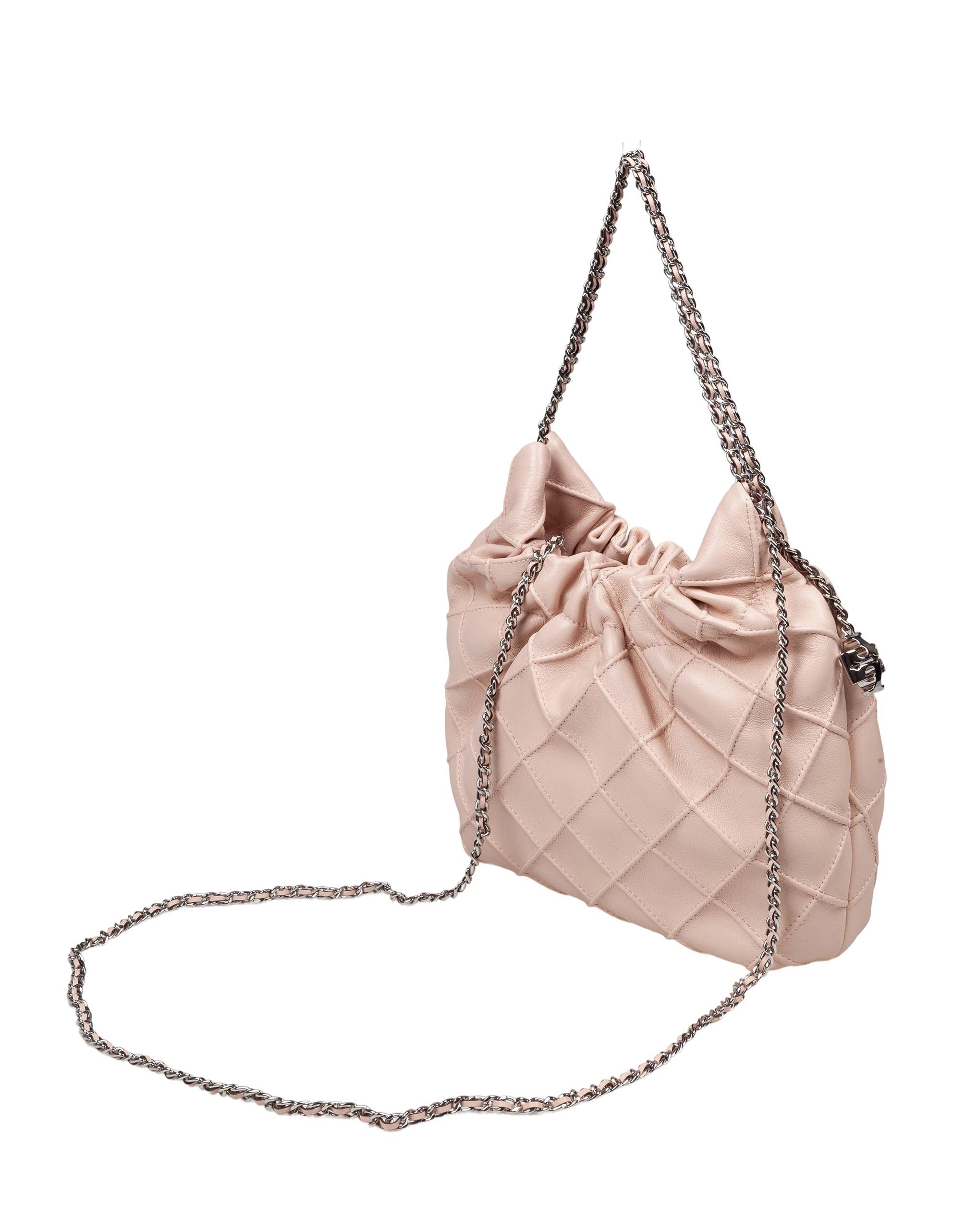 TORY BURCH FLEMING MINI HOBO BAG IN PINK LEATHER