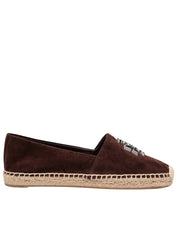 TORY BURCH ELEANOR SUEDE ESPADRILLE BROWN