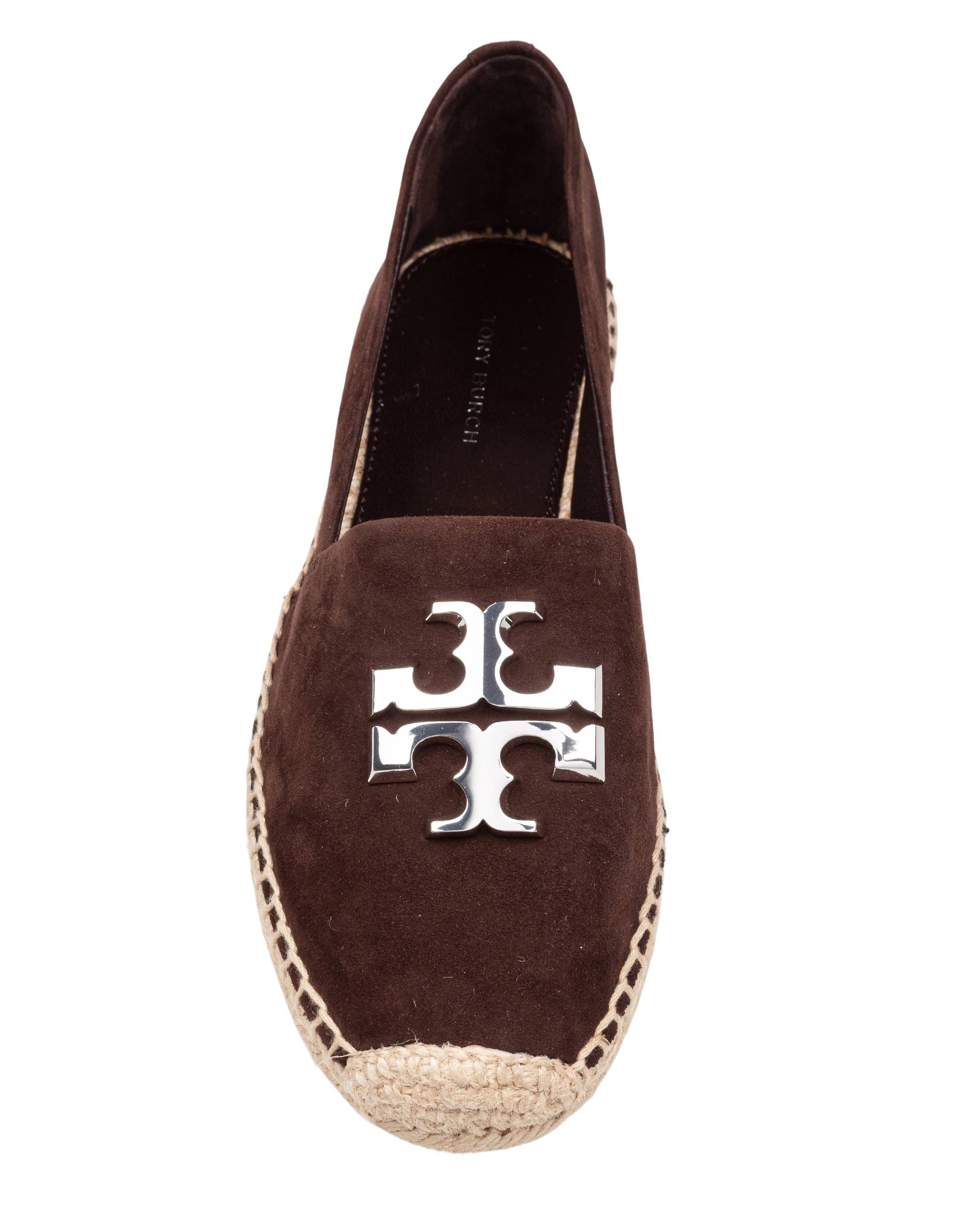 TORY BURCH ELEANOR SUEDE ESPADRILLE BROWN