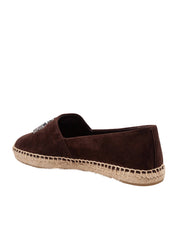 TORY BURCH ELEANOR SUEDE ESPADRILLE BROWN