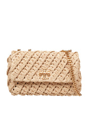 TORY BURCH KIRA WOVEN SMALL CONVERTIBLE SHOULDER BAG