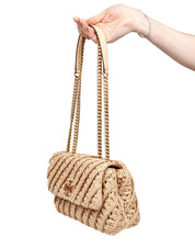 TORY BURCH KIRA WOVEN SMALL CONVERTIBLE SHOULDER BAG