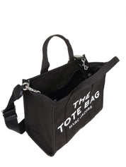MARC JACOBS THE MEDIUM TOTE IN BLACK CANVAS