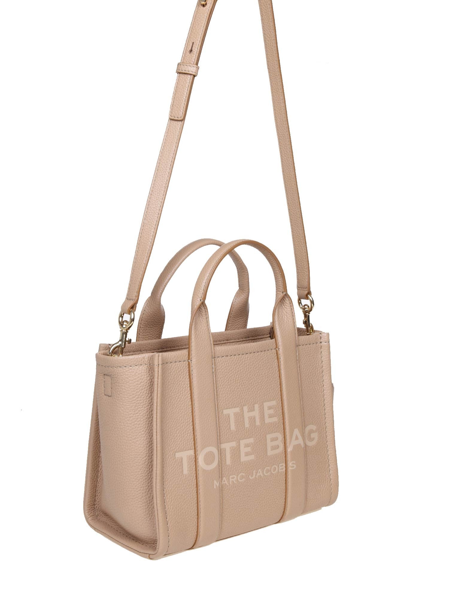 MARC JACOBS THE SMALL TOTE IN CAMEL COLOR LEATHER