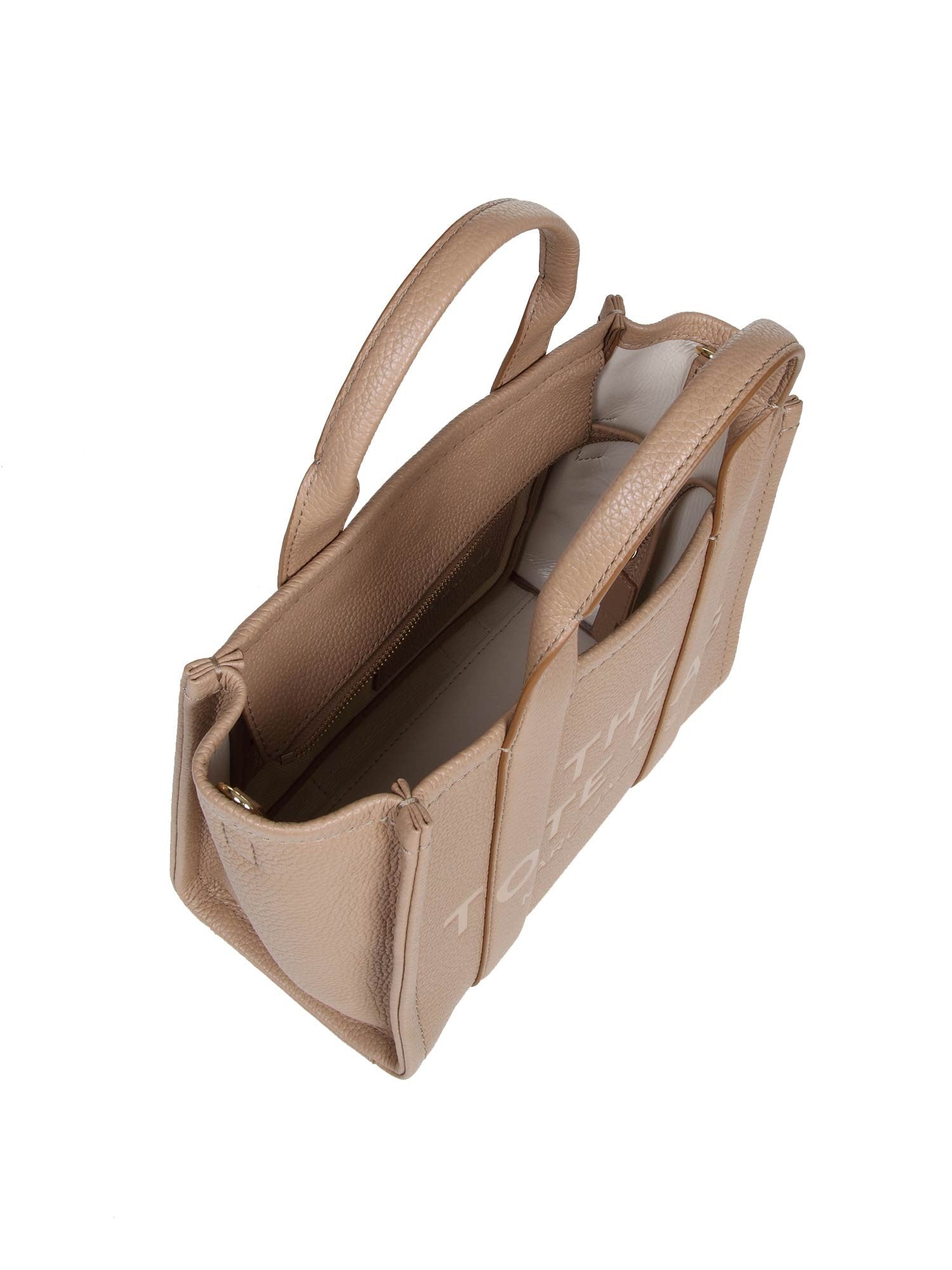 MARC JACOBS THE SMALL TOTE IN CAMEL COLOR LEATHER