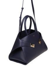 FERRAGAMO HUG TH M HANDBAG IN BLUE LEATHER