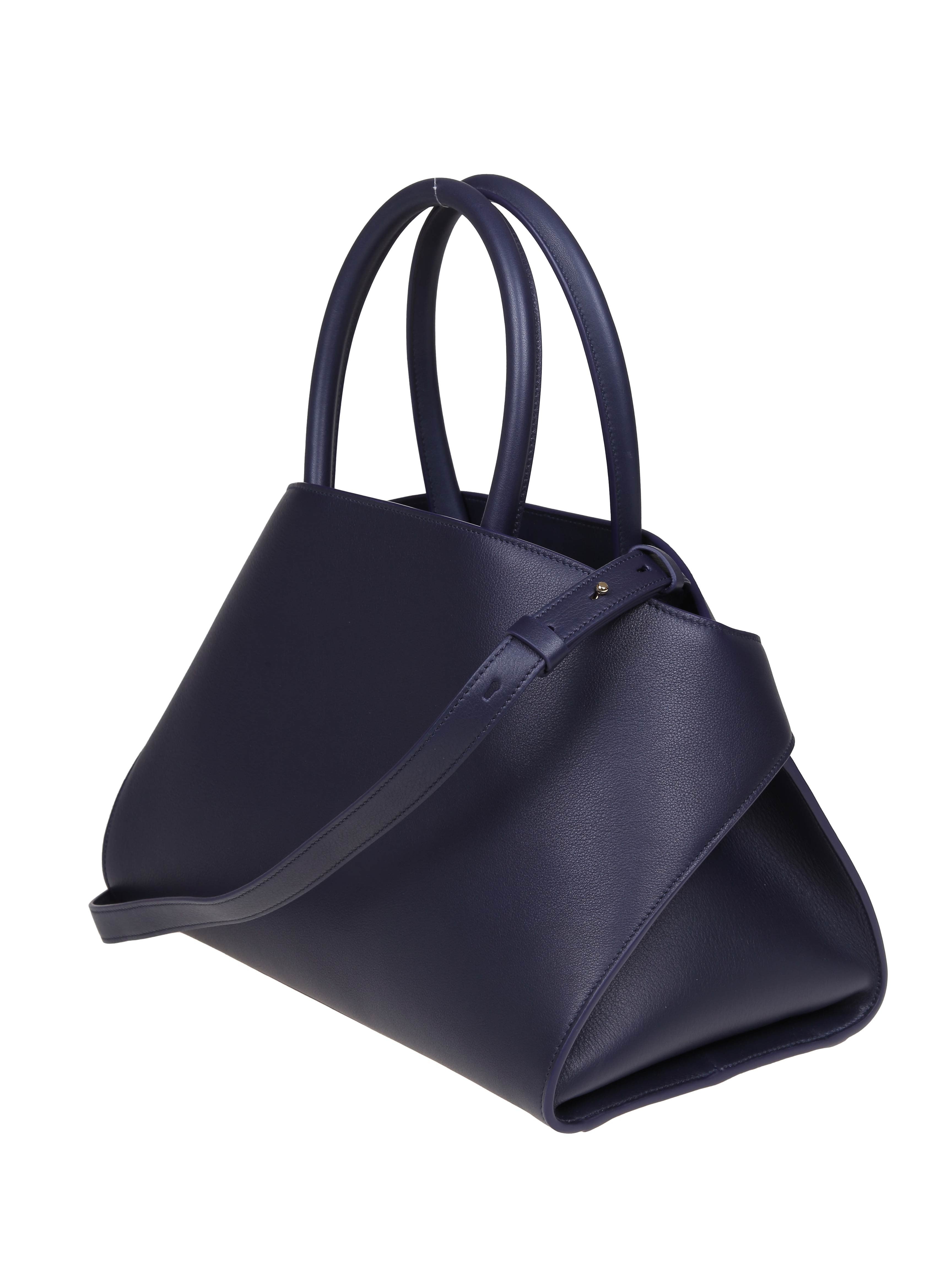 FERRAGAMO HUG TH M HANDBAG IN BLUE LEATHER