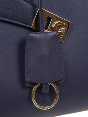 FERRAGAMO HUG TH M HANDBAG IN BLUE LEATHER