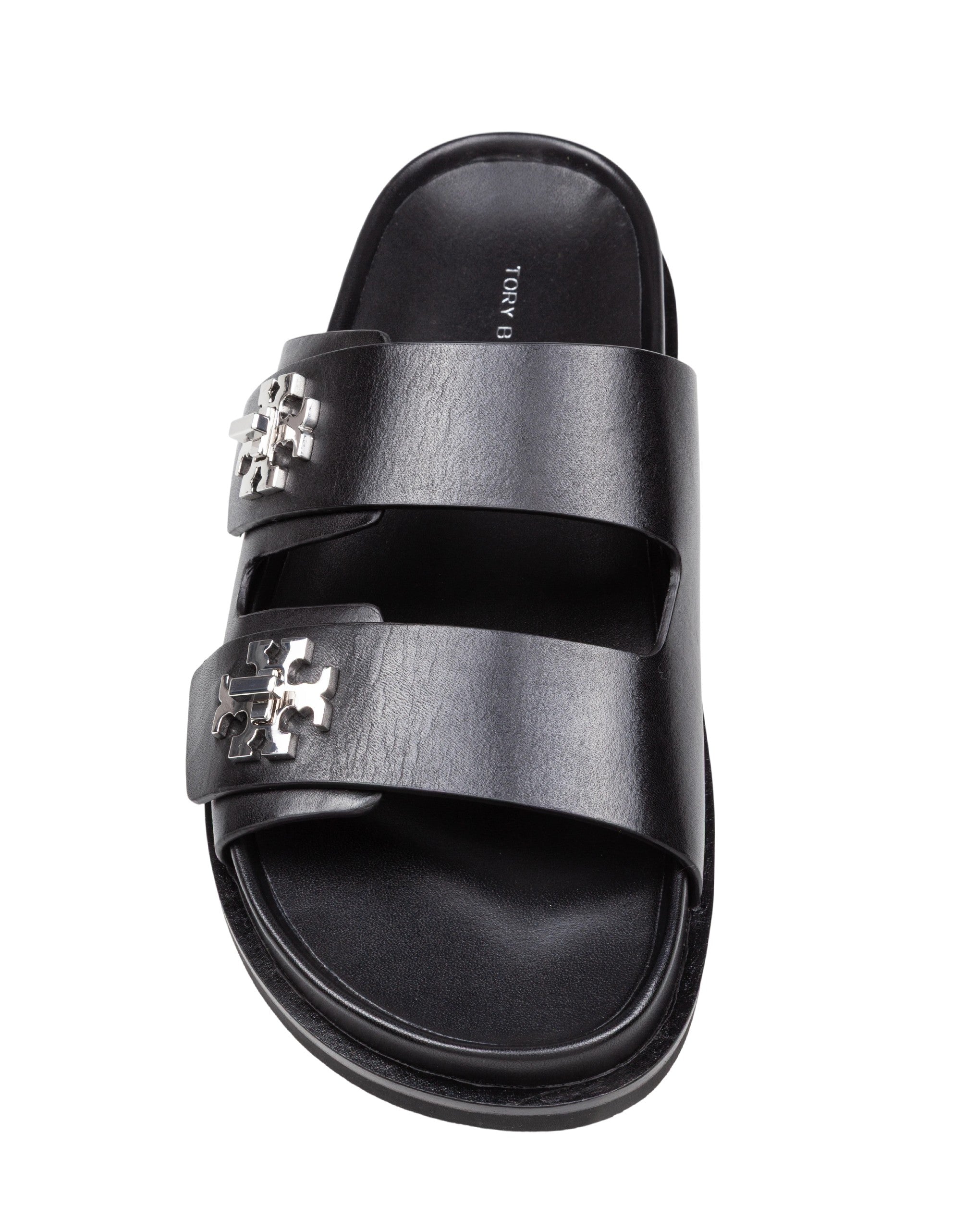 TORY BURCH SPORT SLIDE SANDAL IN LEATHER COLOR BLACK