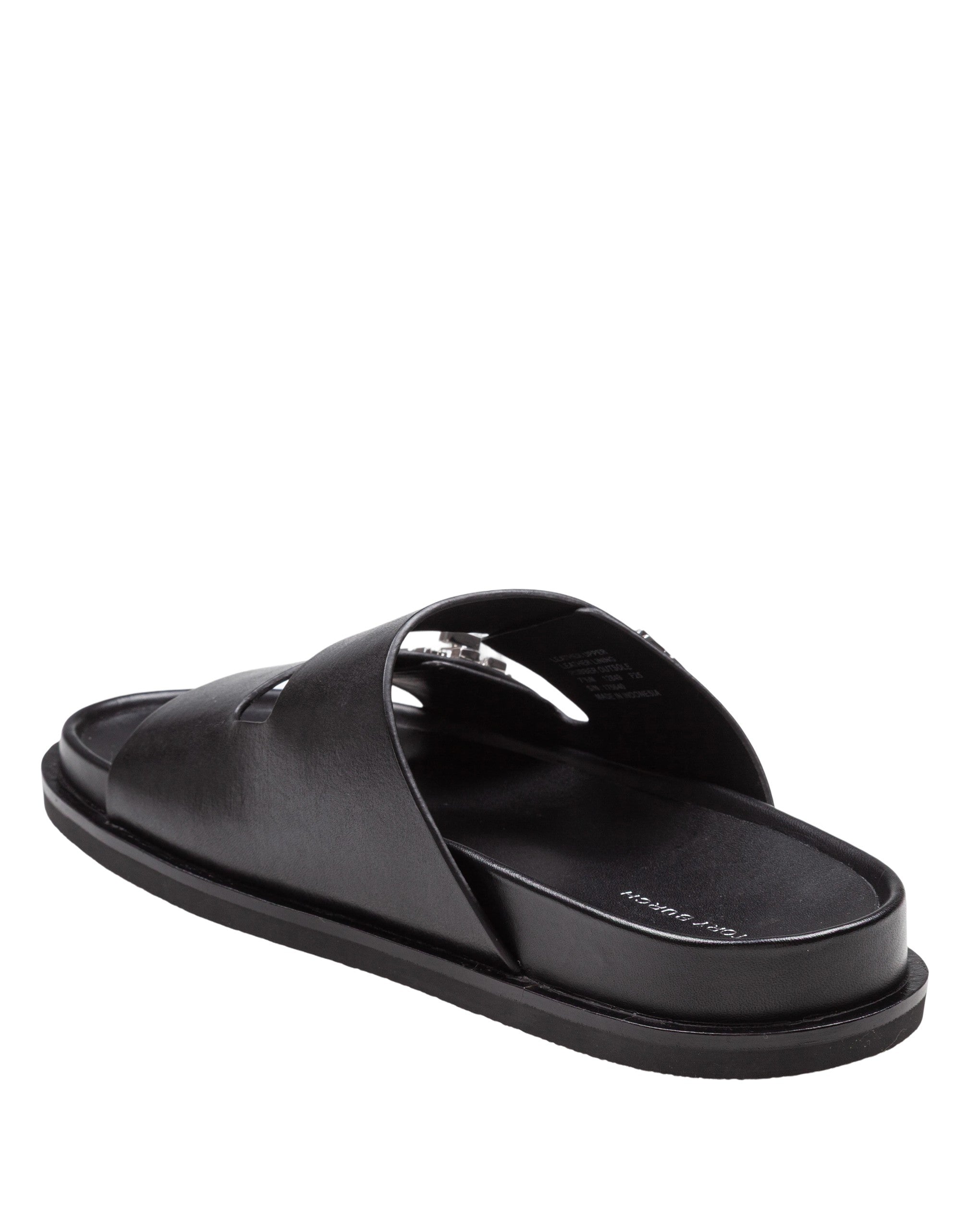 TORY BURCH SPORT SLIDE SANDAL IN LEATHER COLOR BLACK