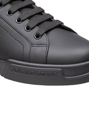 DOLCE & GABBANA SNEAKERS PORTOFINO IN NAPPA COLORE NERO