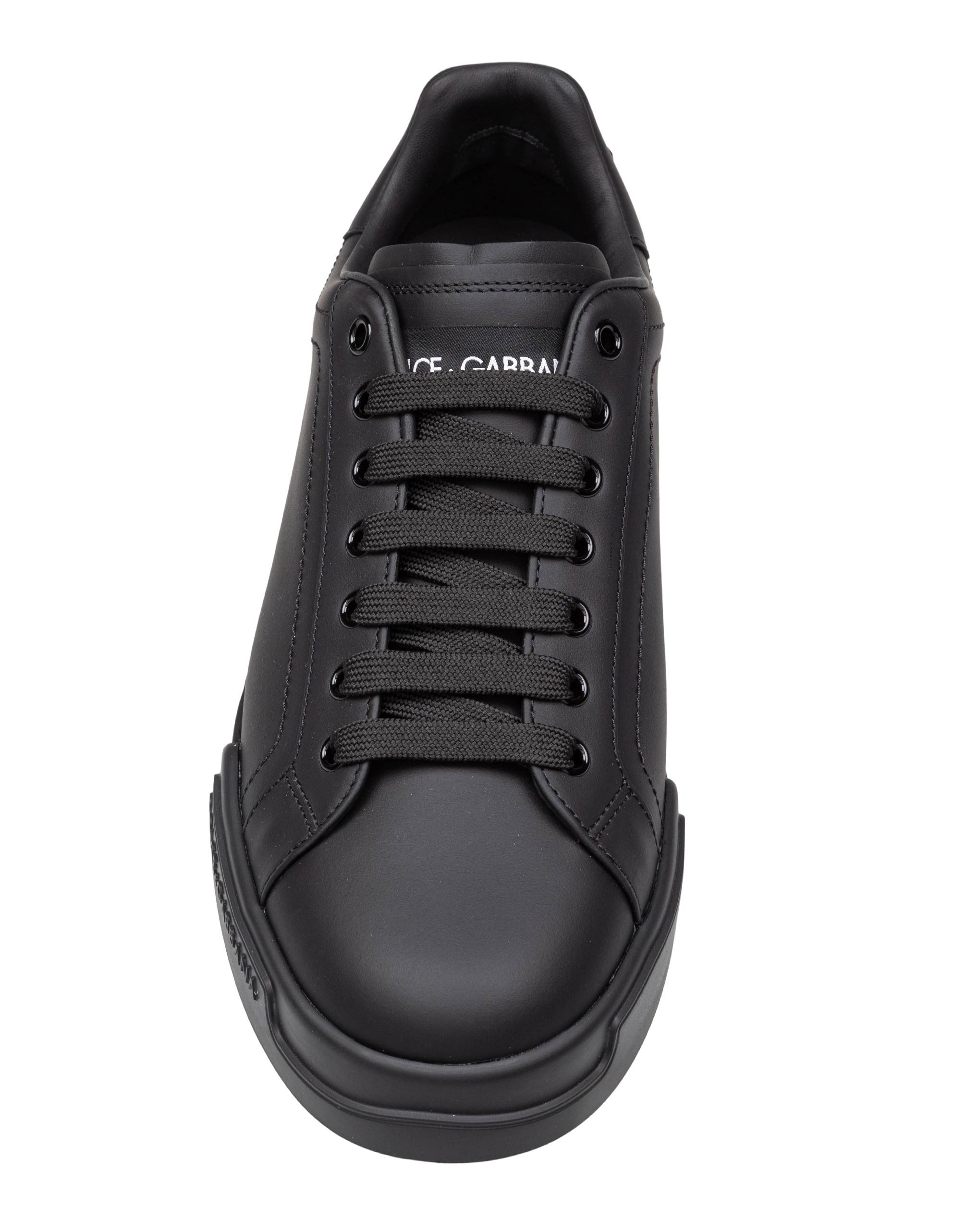 DOLCE & GABBANA SNEAKERS PORTOFINO IN NAPPA COLORE NERO
