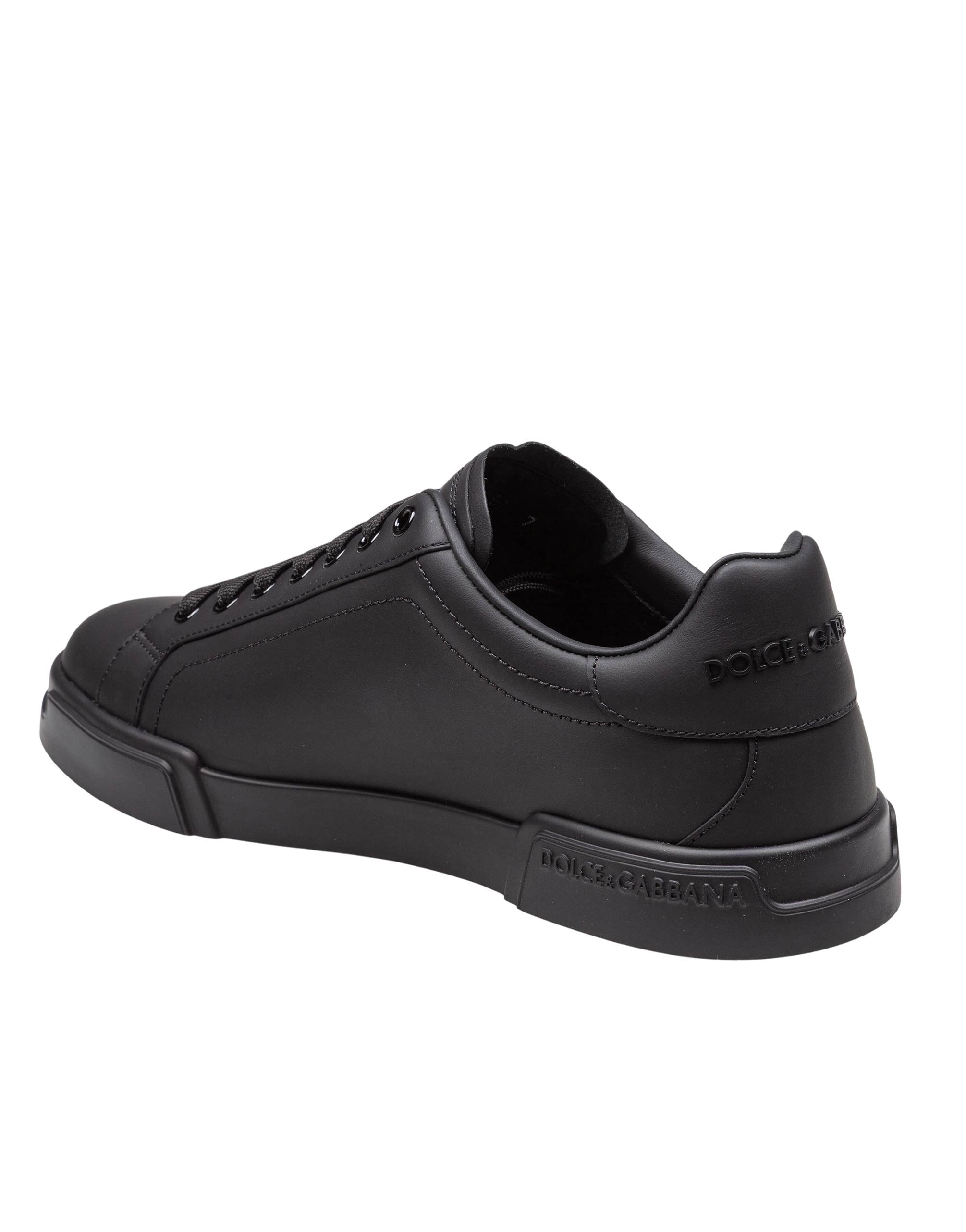 DOLCE & GABBANA SNEAKERS PORTOFINO IN NAPPA COLORE NERO