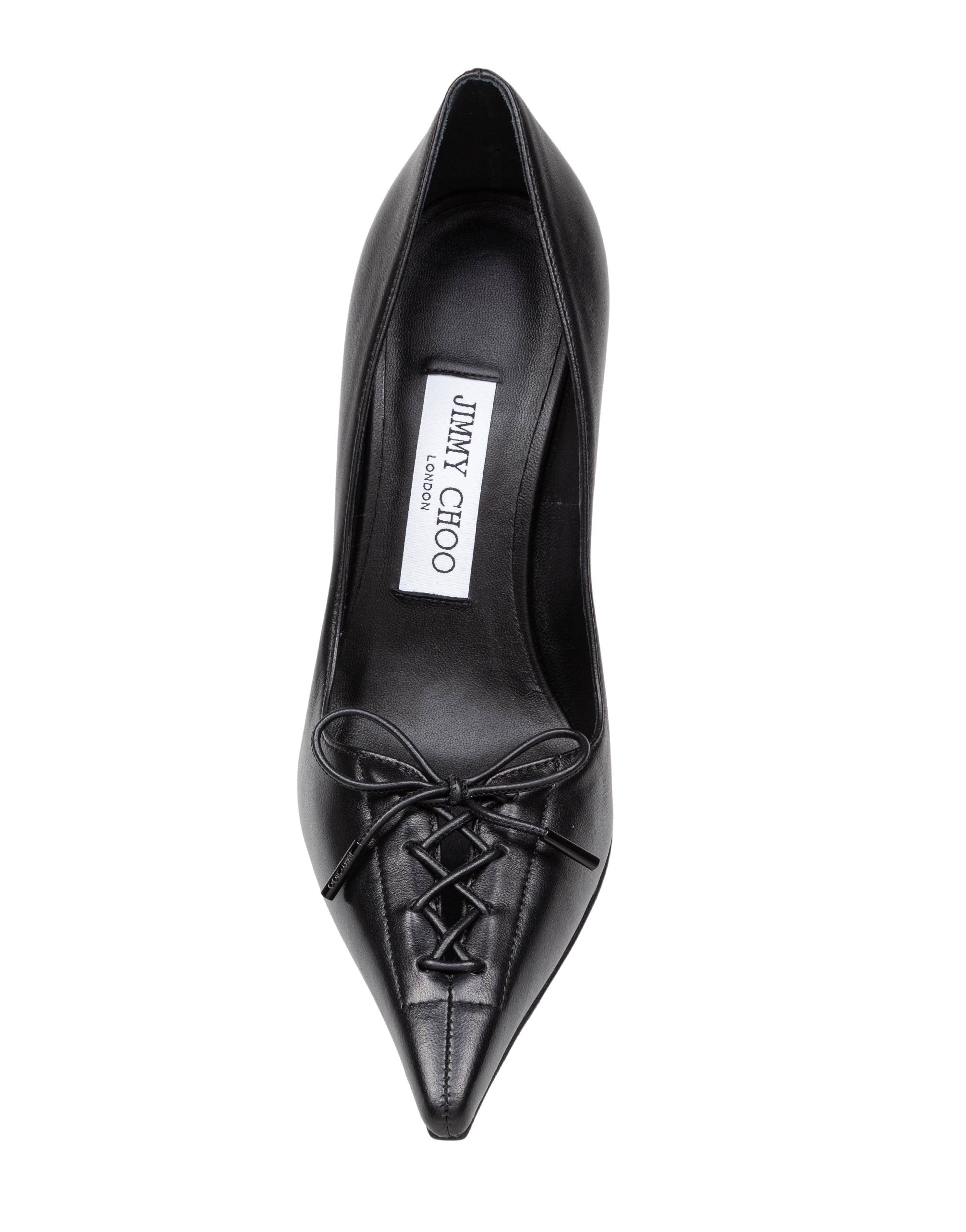 JIMMY CHOO DECOLLETE' SCARLETT 95 IN NAPPA COLORE NERO