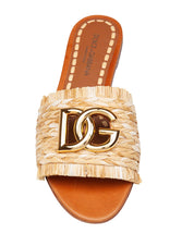 DOLCE & GABBANA RAFFIA SLIPPER WITH LOGO