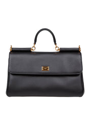 DOLCE & GABBANA VINTAGE MY SICILY BAG IN BLACK LEATHER