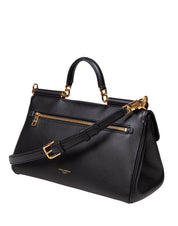 DOLCE & GABBANA VINTAGE MY SICILY BAG IN BLACK LEATHER