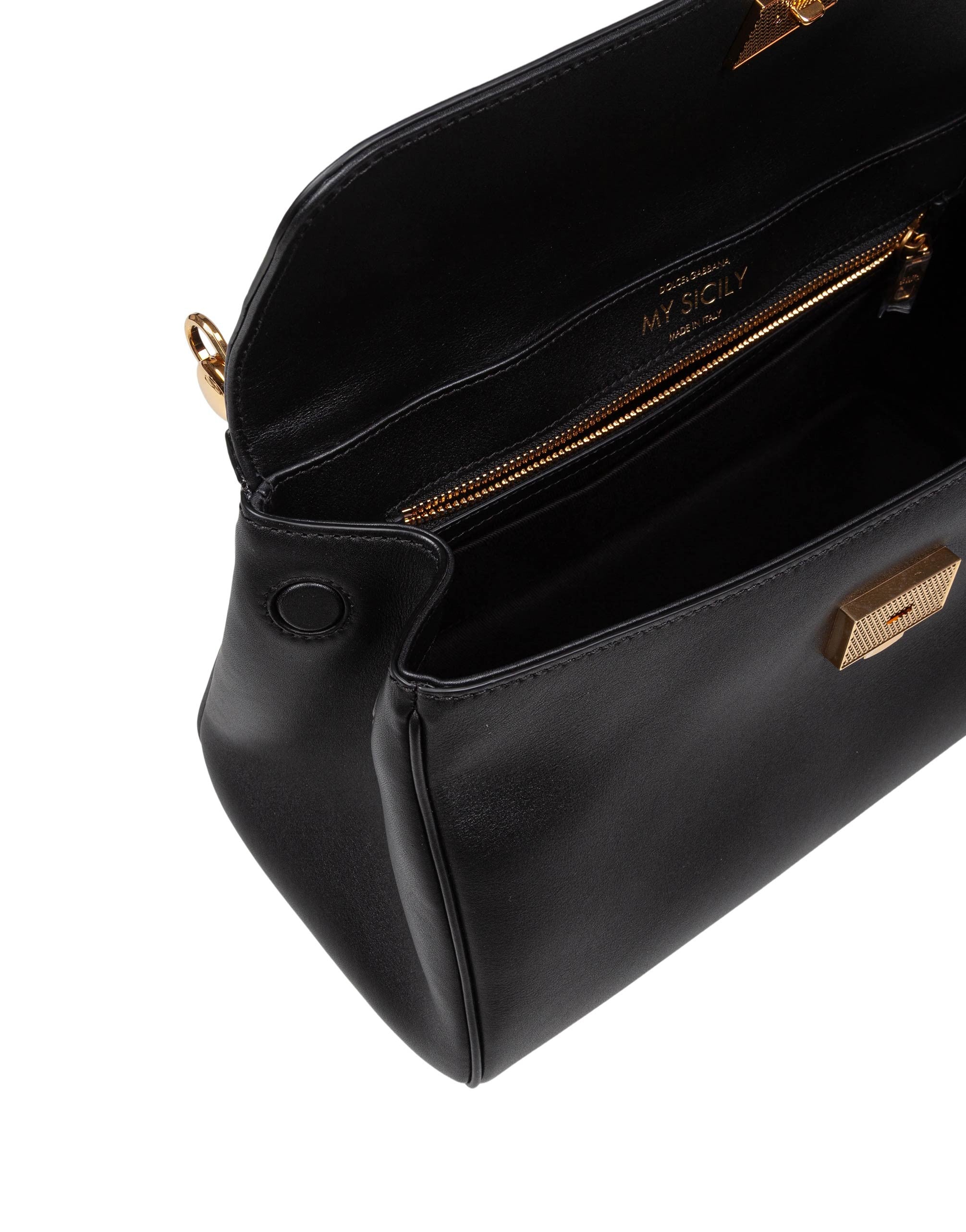 DOLCE & GABBANA VINTAGE MY SICILY BAG IN BLACK LEATHER