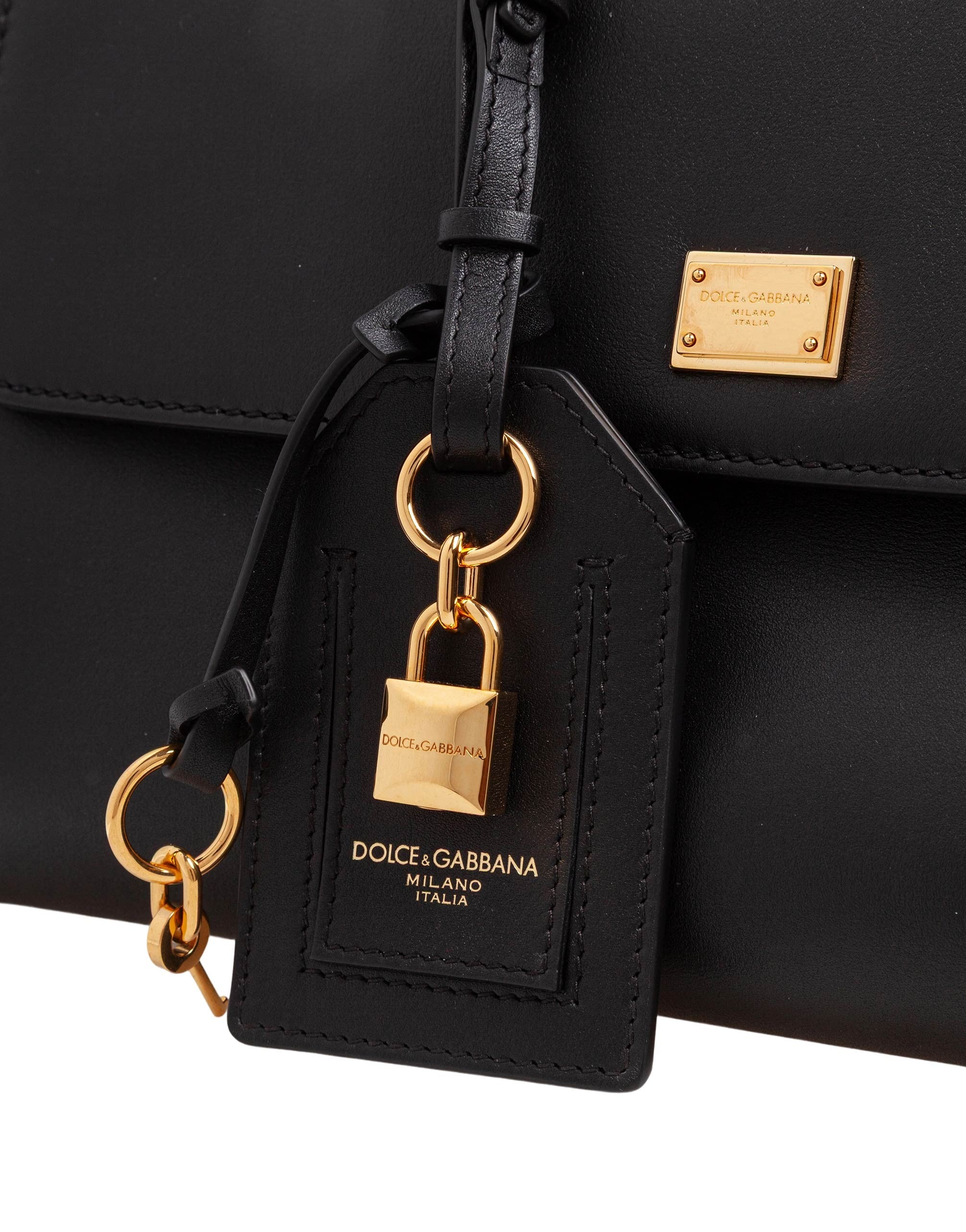 DOLCE & GABBANA VINTAGE MY SICILY BAG IN BLACK LEATHER