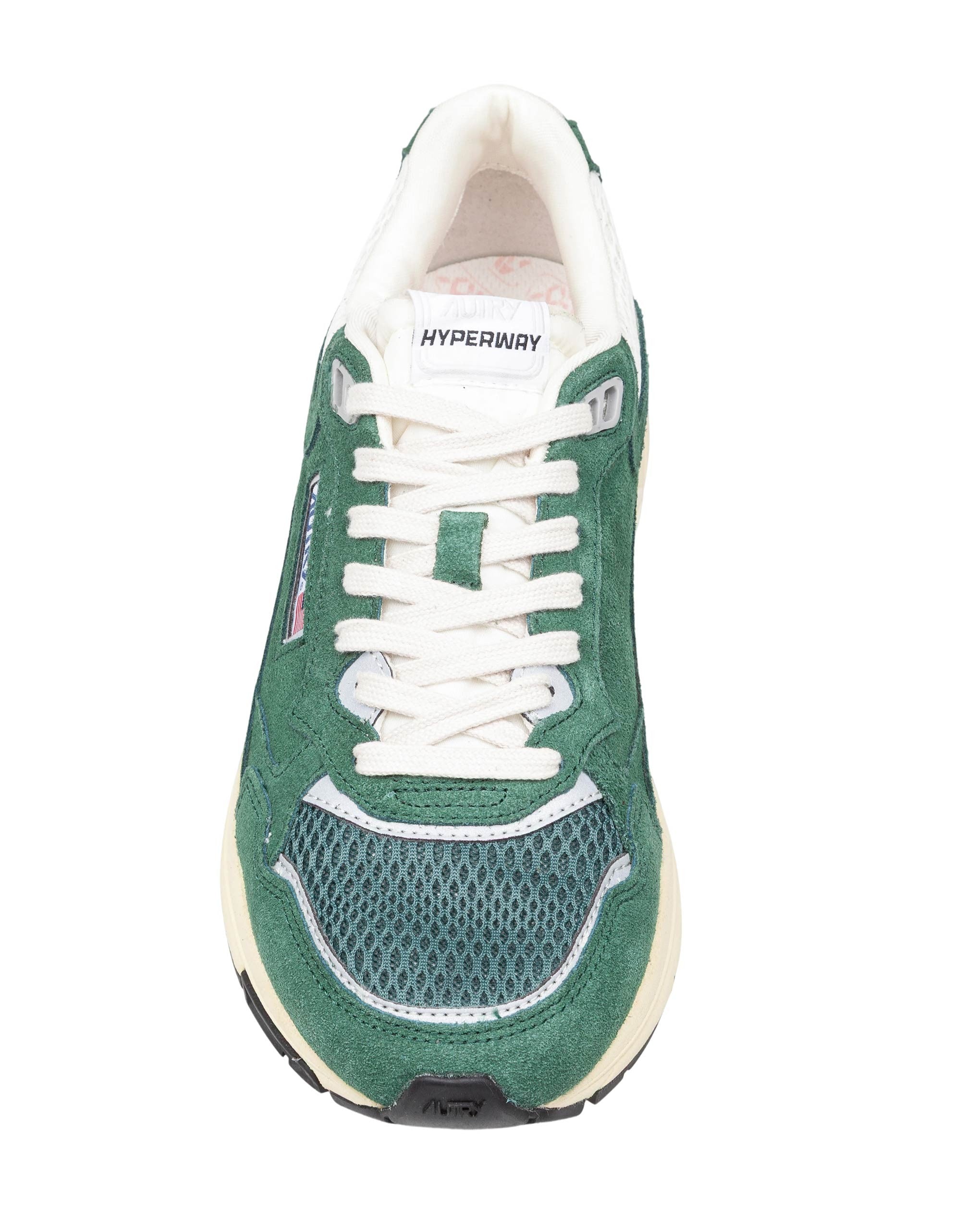 AUTRY SNEAKERS HYPERWAY SUEDE AND MESH SNEAKERS GREEN COLOR